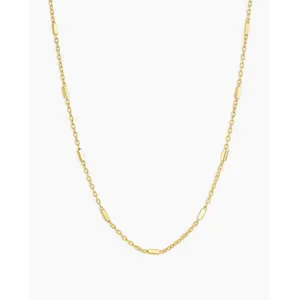 gorjana – Tatum Necklace – Silver or 18K Gold-Plated Bar Chain Necklace – Minimalist & Timeless Jewelry for Everyday Layering