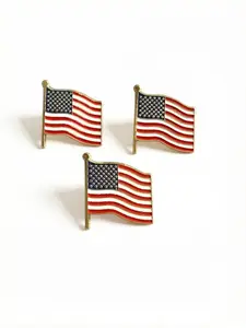 3-Pack American Flag Enamel Lapel Pins, Patriotic Brooches, Perfect for Backpacks, Hats, Jackets, and Clothing Accessories