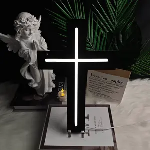 Cross Neon Light Sign for Home Decor, Religious Home Decor, Bright Energy-Saving Lighting, Perfect Wall Decoration with Cross Necklace, Catholic Gift