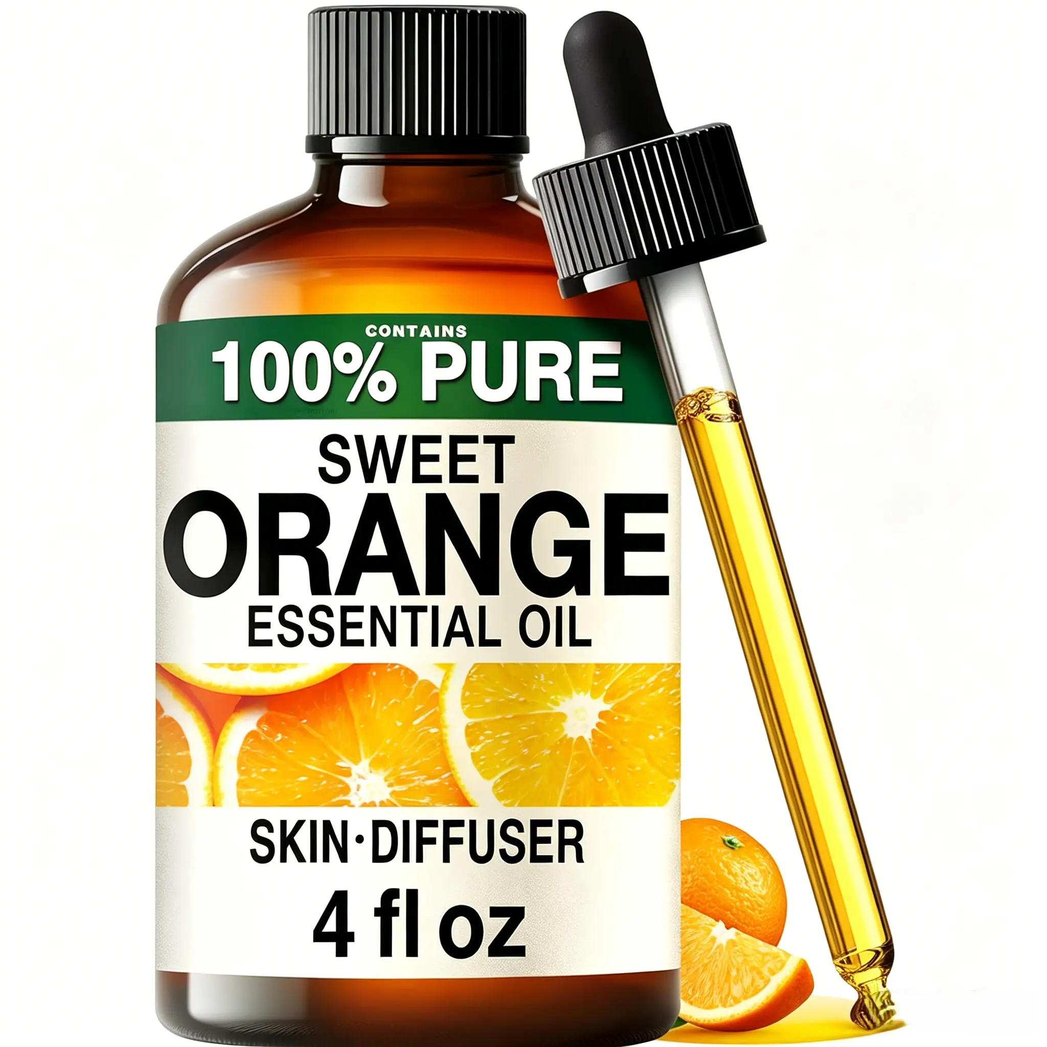 KUKKA Orange Oil Cleaner - 4 Fl Oz Orange Essential Oil for Skin Care, Diffuser, Hair, Aromatherapy & DIY Soap Making Scent