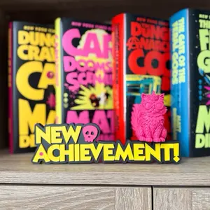 Dungeon Crawler Carl Merch New Achievement Bookshelf Sign Princess Donut Figurine in Hot Pink