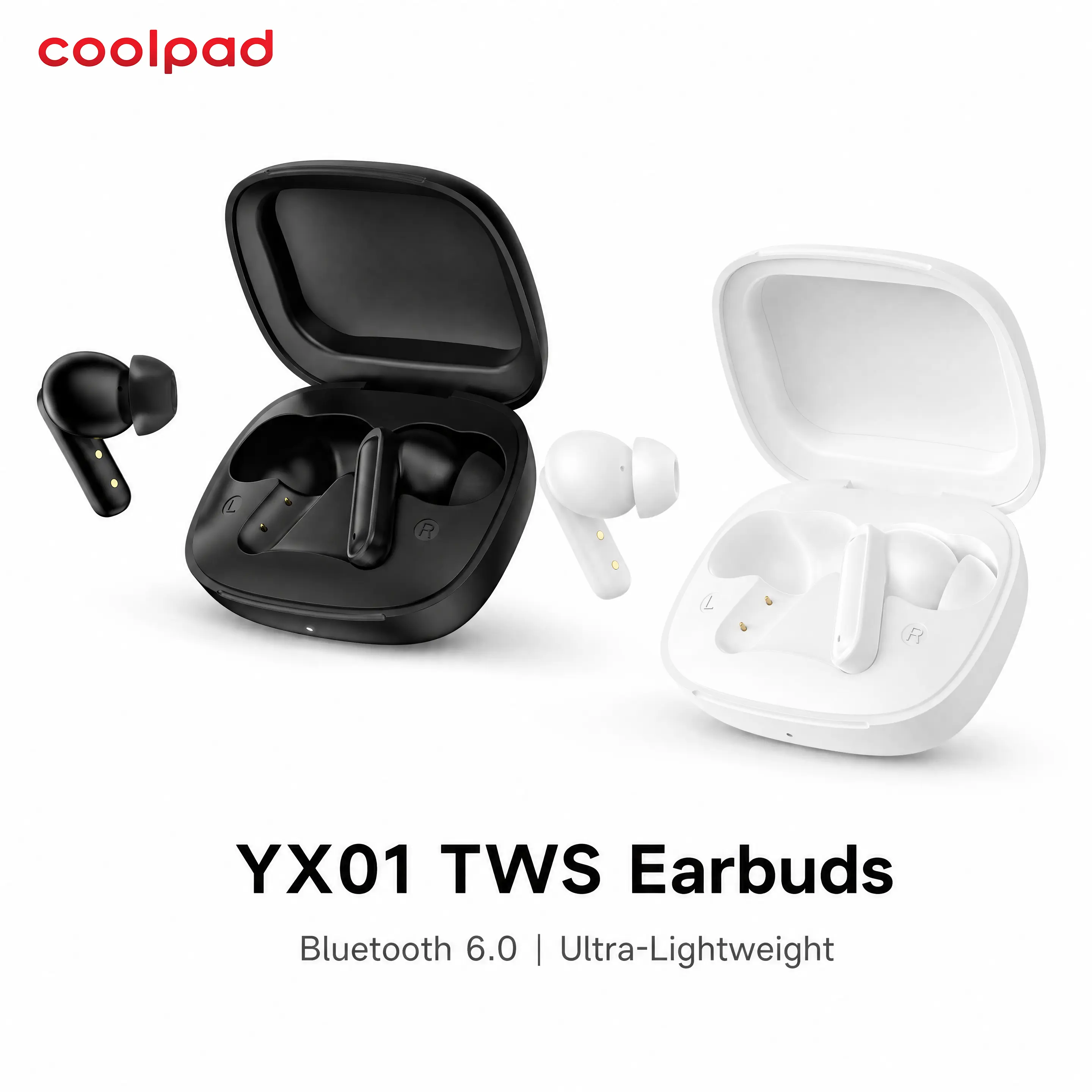 Coolpad YX01 Wireless Earbuds, Bluetooth 6.0 Ultra-Lightweight TWS,Ultra-Lightweight Fit for All-Day Comfort