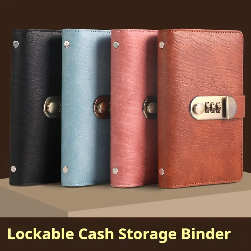 Multi-Color Password Lock Cash Savings Book, Large Capacity Money Folder, Storage Bag, Protection Case, Financial Management, Savings Challenge Planner, Savings Tracker Organizer