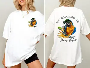It's 5 O'clock Somewhere Shirt, J!mmy Buff3tt Shirt, Parrot Shirt, Gift For Fans, Gift For BFF