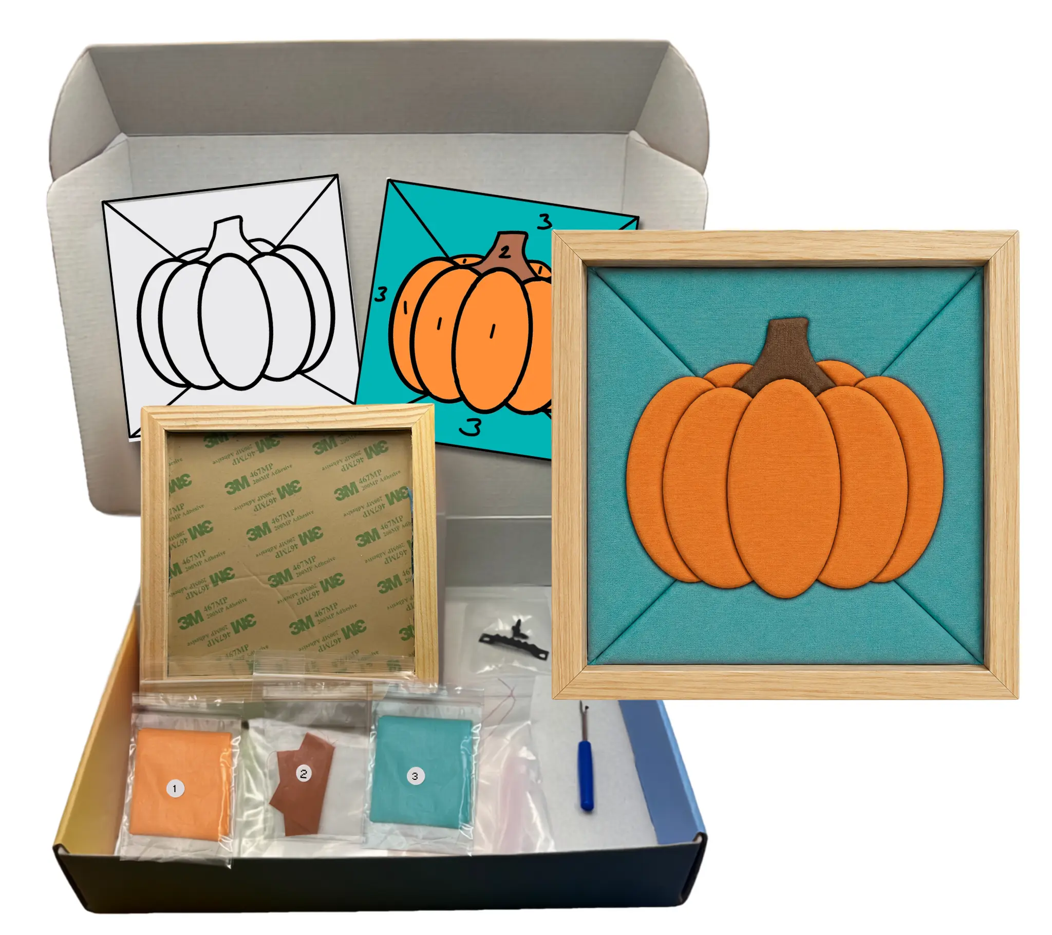 DIY Kinusaiga Art Kit - Choose your Color Pumpkin Decorative Wall Art Craft Kit & DIY Set, Ideal Gift for Girls Night, Craft Night, Fall Decor