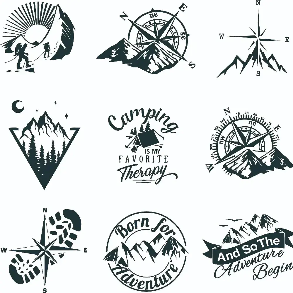 2026 New Car Sticker Creativity 10 Styles Adventure Sports Compass Vinyl Decals Car Bumper Body Rear Window Glass Decorative Decals For your Cars
