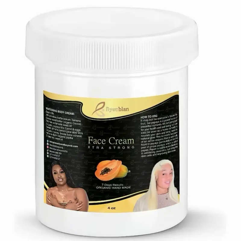Byenblan Papaya Body Cream - 7 Days Results Handmade with Love - Strong & Effective Skin Care 4 oz
