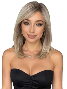 16 Inch Side Part Bobo Head Wig, Glueless Bob Wigs, Synthetic Hair Wigs, Deep Root Synthetic Fiber, Natural Look, Easy Care, Suitable for All Ages, Versatile for Any Occasion