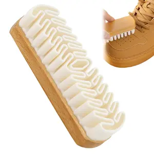Suede Shoe Brush and Eraser Set,Rubber Shoe Brush and Suede Brush Cleaner with Suede Eraser,Wooden Handle Suede Cleaner for Cleaning Shoes, Bags, Jackets, Furniture