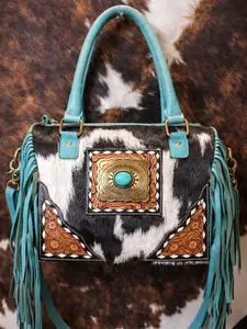 The Turquoise Outlaw Fringe Barrel Crossbody