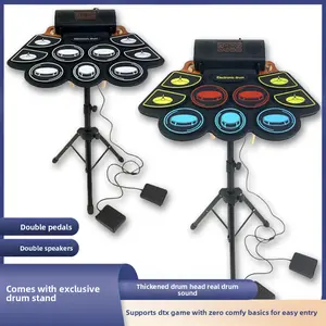 Electronic Drum Hand Roll Home Portable Novice Entry Adult Professional Percussion Instrument Toy Folding Drum Rack electronic drum