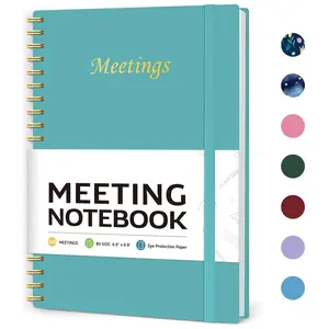 Meeting Notebook For Work Organization - Work Planner Notebook With Action Items, Agenda Planner For Note Taking, 160Pages (6.9" X 9.9") Project Planner For Men & Women