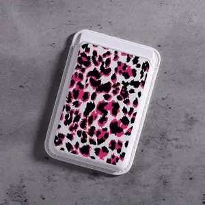 2026 New Fashion Creative Advanced Artificial Leather Leopard Pattern Magnetic Card Clip Bag, suitable for iPhone 17 16 15 14 13 12 Pro Max, can accommodate 1-3 credit cards or ID cards K1 wallet ultra-thin protection design