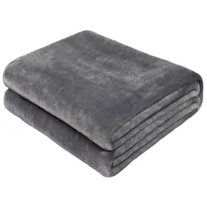 Yoofoss Blanket Grey White 100% Cotton Fluffy Blanket Throw Blanket Large for Bed Couch Gauze Blanket Sofa Lightweight Breathable