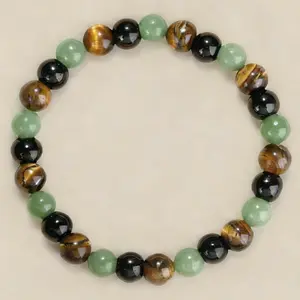 Luminous Attract Money Bracelet with Green Aventurine, Tiger Eye, Obsidian, Solid Unscented Prosperity Amulet, Birthday & Summer Vacation Party Jewelry Charm, 2026 Good Luck Gift