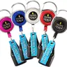 Unisex Chrome Finish Expandable Retractable Lighter Holders (2-Pc Set) - Home Supplies, Lightweight Carry, Reel Leash, 2ft Light Control, Safety Clip, Random Color, Vehicle & Home Igniter Accessories