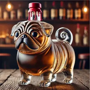 2026 New Funny Pug Whiskey Bottle Pug Animal Whiskey Decanter