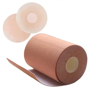 Boobytape for Breast Lift Plus Size, Boob Tape Breasts Lift Tape for Women, Invisible Adhesive Bra, Backless Bras for Women Bob Tape for Large Breasts, Body Tape with 2 pcs (4” / Beige)