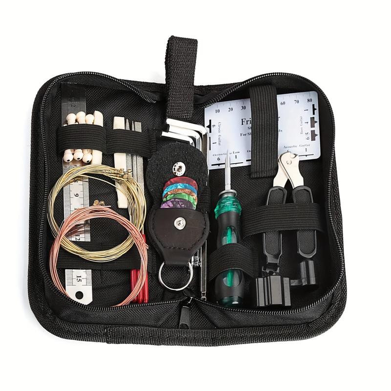26pcs Ruler Portable Guitar Repair Tool Kit, 26pcs Including Ruler, Polishing File ...