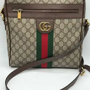 Pre-owned GUCCI canvas crossbody GG Supreme Ophidia
