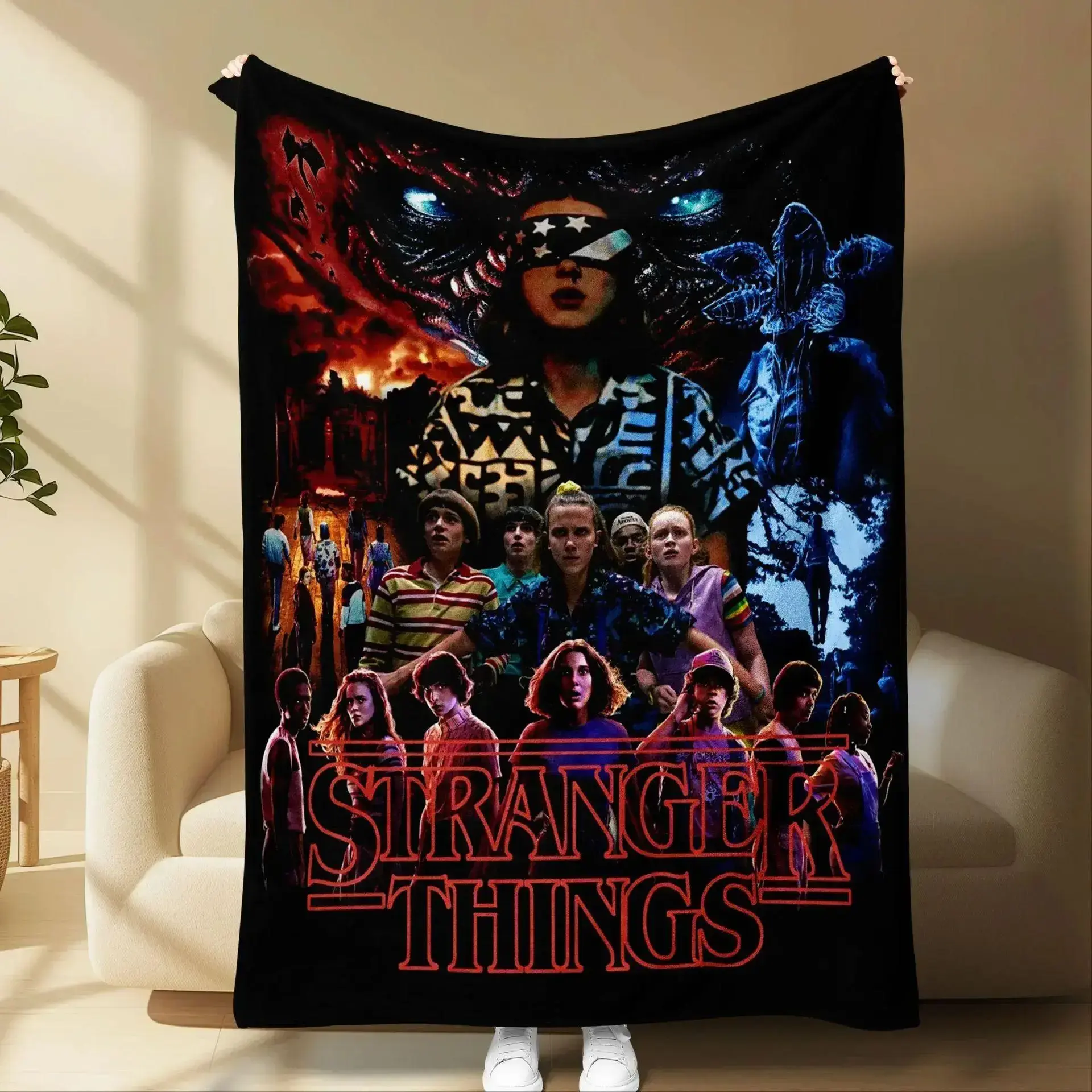 Stranger Things Soft And Comfortable Fabric Blanket, Suitable For Sofas, Beds, And Home DéCor. Suitable For All Seasons, It'S The Perfect Gift For Men, Women, And Teenagers