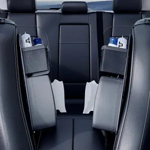 Car Seat Side Hanging Paper Towel Holder, Space-Saving Soft Leather Material, Multi-Functional Storage Bag for Snacks and Small Items
