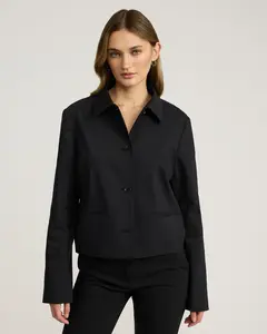 Express Stretch Cotton Collared Jacket