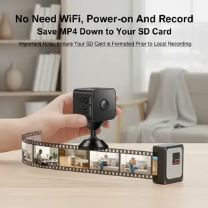 Square WiFi  with HD Night Vision, Built-in 300mAh Battery, Motion Detection Alerts, Remote Control via Mobile APP, Record Video and Sound, USB Power Supply, Magnetic Stand Included