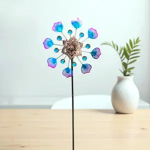 Beautiful Flower Design Peacock Wind Spinner - Metal Windmill for Outdoor,Garden Outdoor Decoration,Holiday Gifts for Home Lawn Yard Decor