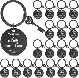 20 Pcs Team Gifts for Employees Coworkers Bulk Thank You Keychain for Men Office Staff Group Volunteer