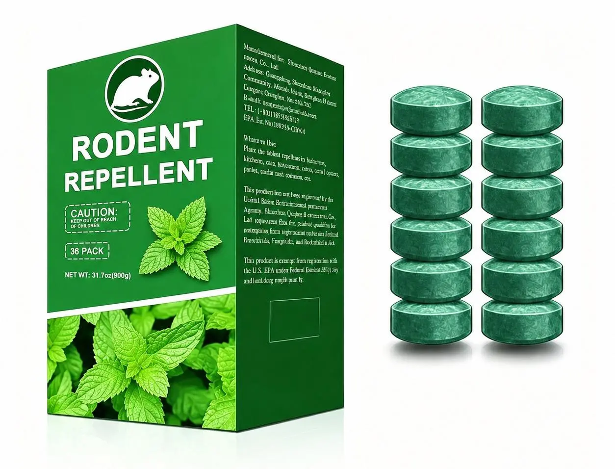 SCARILPEST 36-Pack Peppermint Scented Pest Repellent for Home Supplies, Fast-Acting Multi-Function Formula, Immediate Pest Control, Rat-Control for Mice & Ants, Safe Long-Lasting User-Friendly Cost-Effective Solution