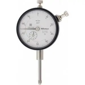 Mitutoyo Dial Drop Indicator: 1" Range, 0-100 Dial Reading, 0.001" Graduation, 2-3/16" Dial Dia 0.1" per Revolution, Lug Back, 0.002000" Accuracy, Revolution Counter 2416A