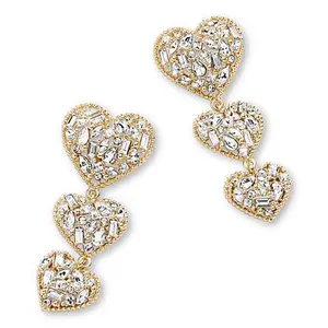 BAUBLEBAR Pavé Goldtone Heart Drop Earrings