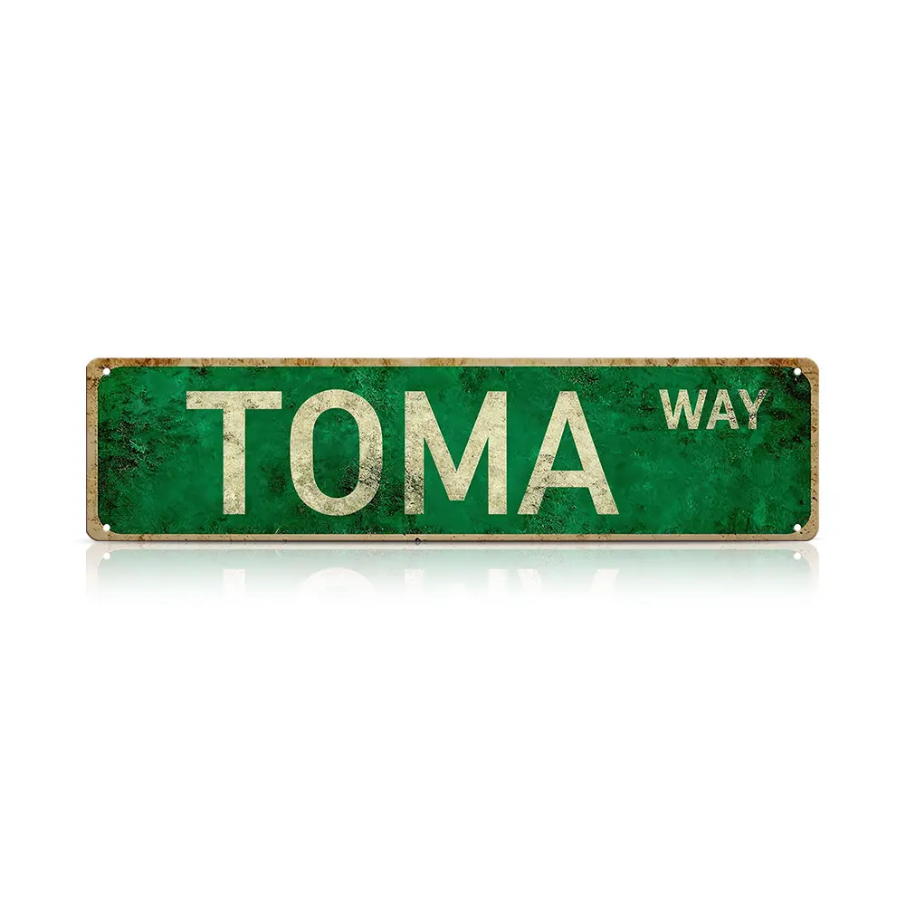 Funny Spanglish Vintage Wall Decor – TOMA WAY Street Sign (16*4 Inch) – Humor Metal Sign Wall Art for Porch, Home, Bar, Garden & Patio,  Family Wall Decor, Regular Stop Sign | summervibes Lightweight Green