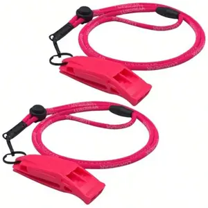 Pink Whitle 2-Pack 120dB Loud Afety And Emerncy Whitle With Laard And Breakaway Clap For Hiking Kayak Boat Peronal Afety Travel Emerncy Ki