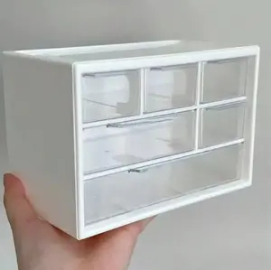 Desk Storage Box, Desktop Storage Box, 1 Count Dust-proof Desk Tidying Box for Jewelry, Cosmetics, Multi-Grid Large Capacity Organizer