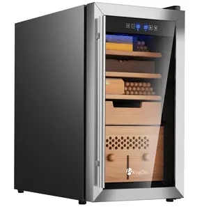 KingChii Upgrade 43L Electric Cigar Humidor Temperature & Humidity Control, Built-in Humidification System with Spanish Cedar Wood Shelves & Drawer Hygrometer Father's Day Gifts for Men(315 Capacity) Home Desktop Humidifier Air Purifier Humidifier