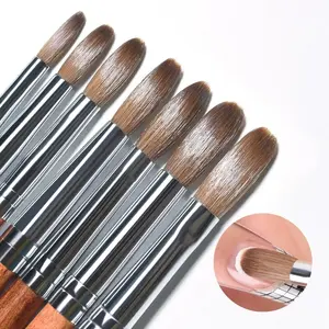 KADS Kolinsky Acrylic Nail Brush Crimped Red Wood Handle for Acrylic Powder