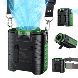 Portable Neck Fan with Clip, FlashLight, 8000mAh Battery Operated, 16000rpm Turbo Airflow, 8H Runtime, Ideal for Women & Man Travel