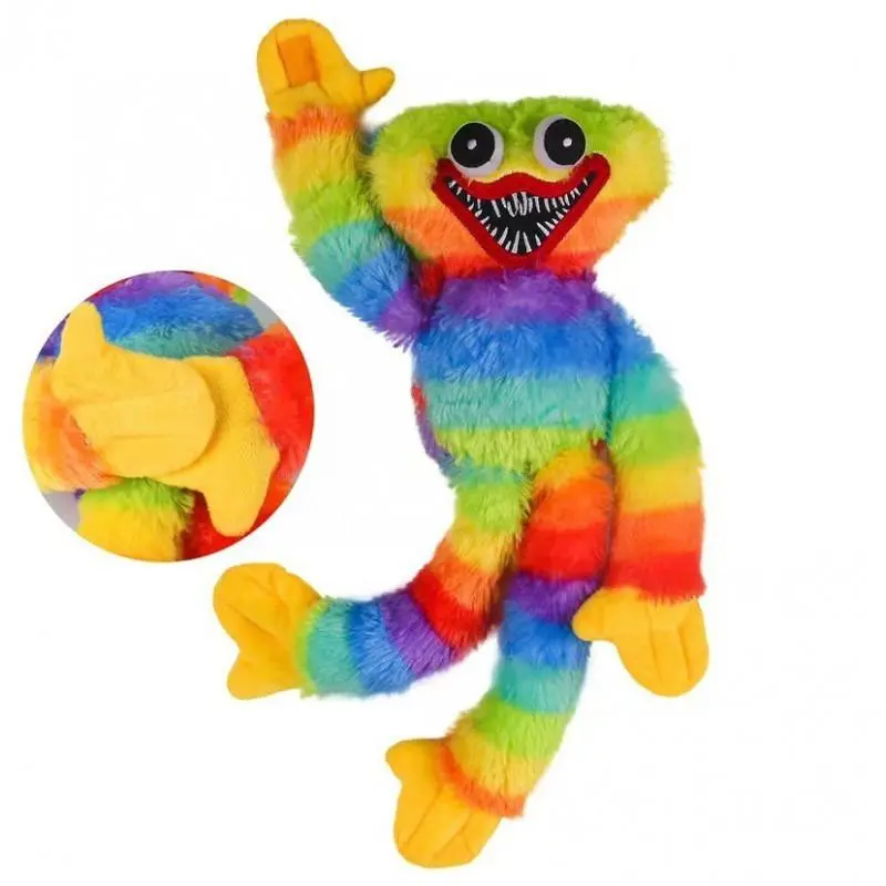 Whimsical Colorful Scary Creature Plush Toy - Vibrant Rainbow Stuffed Doll with Unisex Names, Cute Collectibles, House Decoration Option, As Shown in the Picture, Bold, Vibrant Hues