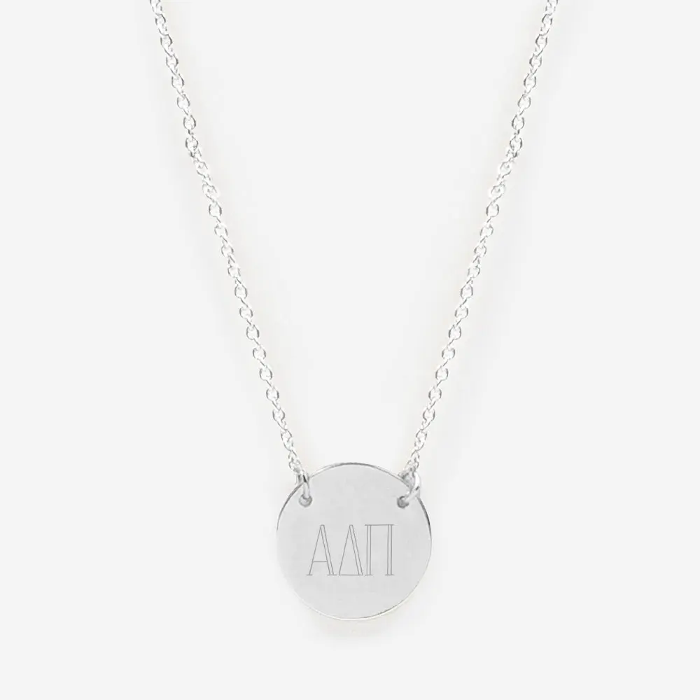 Alpha Delta Pi Delicate Disc Necklace | Silver