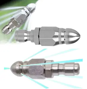 Pressure Washer Sewer Jetter Nozzle with Stainless Steel, Mini Compact Durable Sewer Jet Nozzle,Pressure Drain Jetter Hose Nozzle,1/4'' Quickly Connector, 65000 PSI