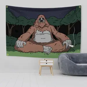 The Big Lez Show Meme Flag Tapestry Wall Hanging Sassy The Sasquatch Banner Aesthetic Decoration room decor summervibes