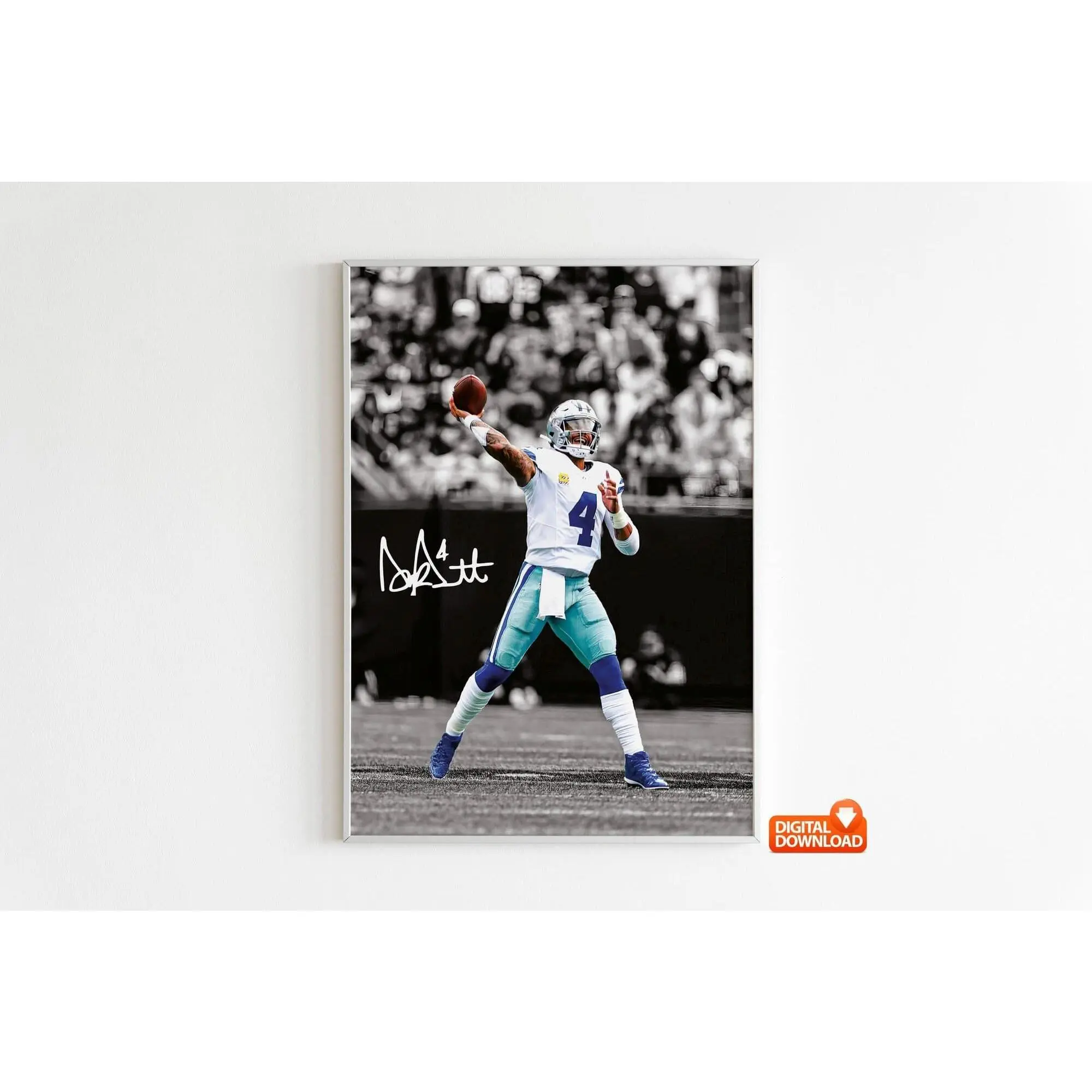 Dak Prescott Poster, Signed Football Poster, Best Gift For Fans( Unframed - Print Only )