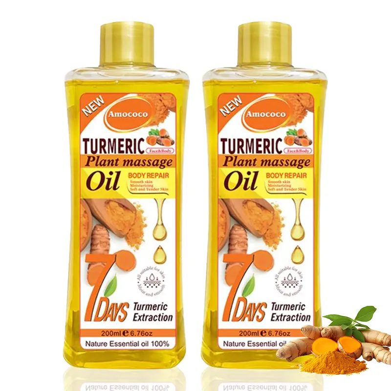 Amococo Turmeric Honey Massage Oil, 16oz Pure Natural Turmeric Honey Body Oil, Spa Massage Oil, Even Skin Tone, Can Be Used On Face, Legs, Hands, And