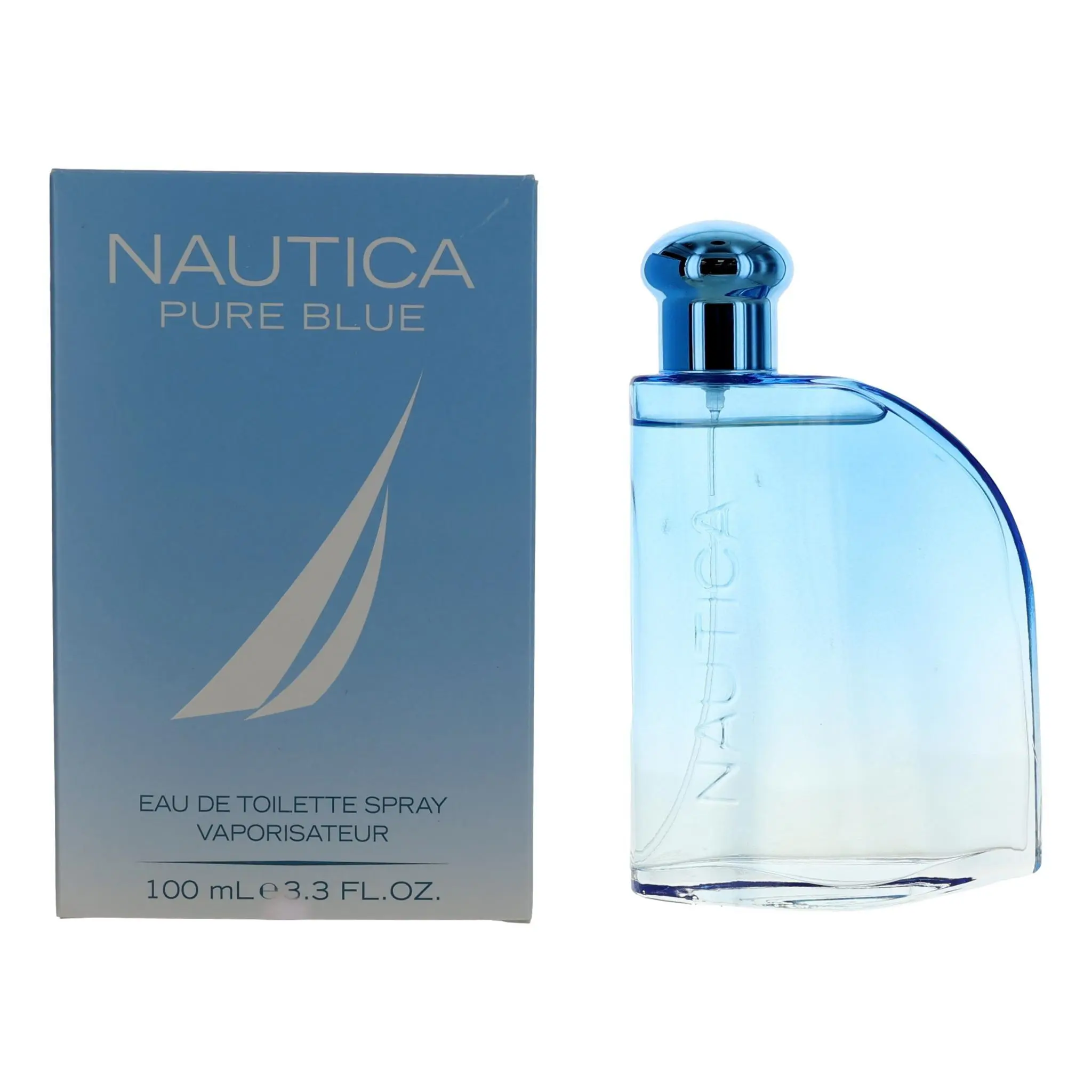 Nautica Pure Blue Eau de Toilette Spray for Men - 3.4 oz (100ml), Clean, Minimalist, Fresh Scent with Sailboat Logo, 3 To 3.9 Fl Oz