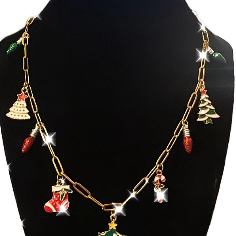 Adorable Penguin Holiday Themed Charm Necklaces for Women customized jewelry christmas gift necklace Enamel advent