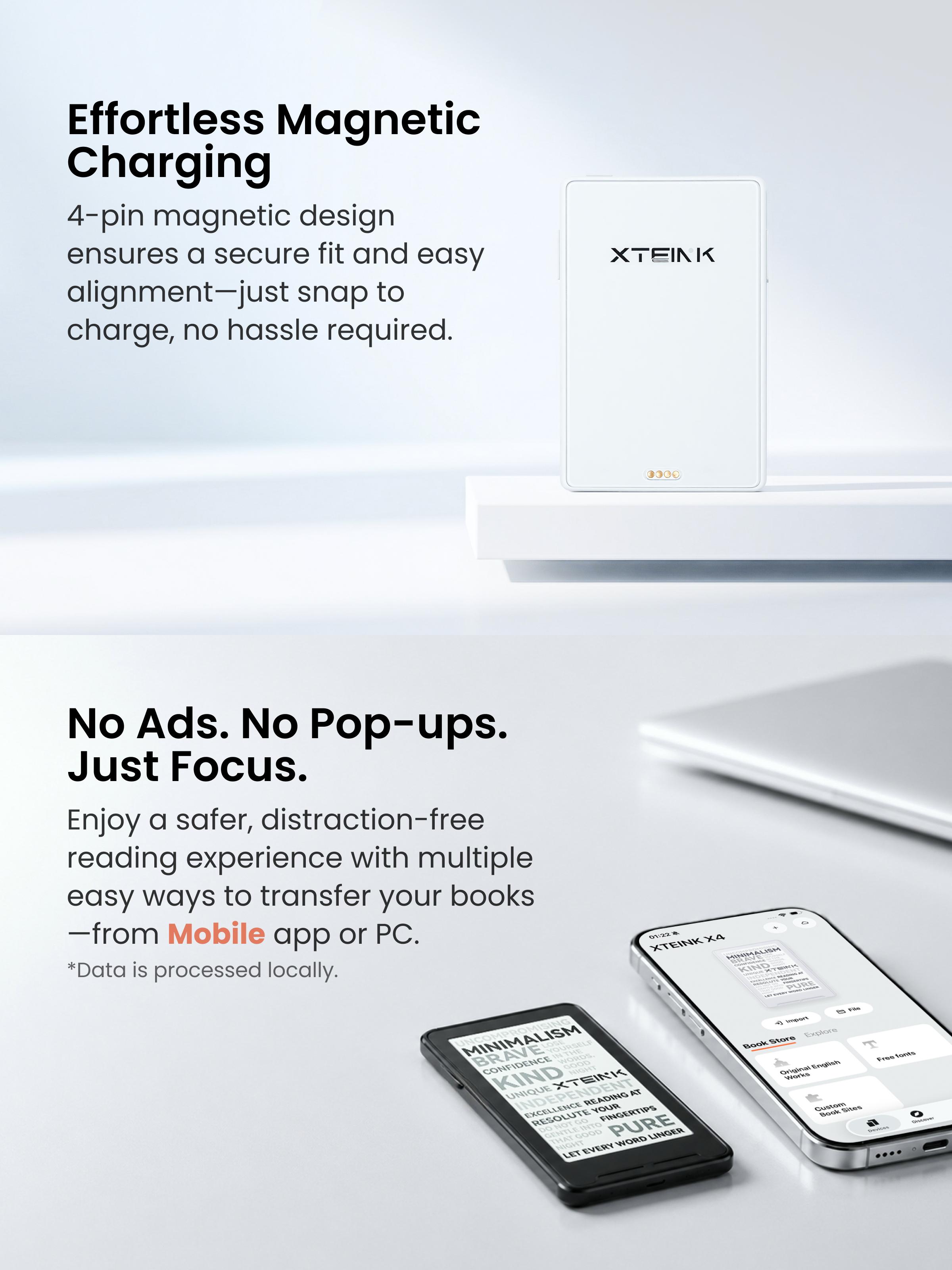 Xteink X3 Essential E-Reader Bundle - Bluetooth, Eye Care, Wireless Cells E-Reader with Space Black Case