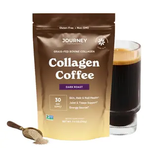Collagen Coffee Dark Roast – 5 g Bovine Hydrolyzed Collagen + Instant Coffee Blend, Supports Skin Hair & Nail Health, Joint & Tissue Support, Energy & Vitality* – Dark Roast Coffee - 30 Servings