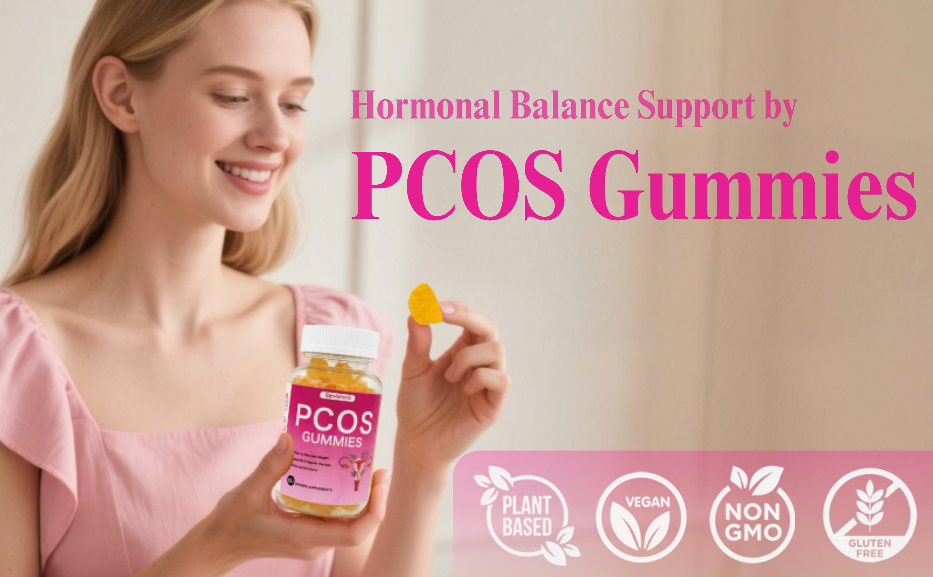 SIYOLAHERB PCOS Vitamins Gummies 60 Count with Inositol Multivitamins Candy for PCOS Support Sweet